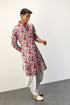 Turquoise Peonies Kurta Set
